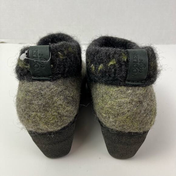 Woolen Clogs Handmade Felted Wool Slip-on Wedge Ankle Clogs Booties Sz 9.5-10 - Picture 8 of 16
